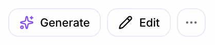 The actions of an avatar: Generate, Edit, and the button with three dots